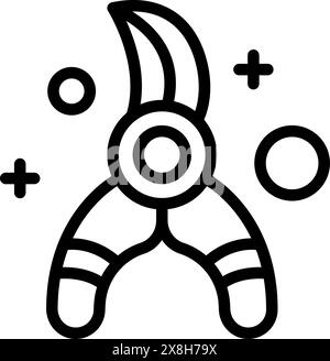 Vereinfachte Vektordarstellung von Drahtschneidern, geeignet für Symbole oder Anleitungsgrafiken Stock Vektor