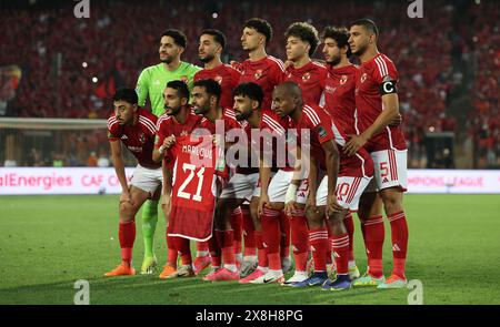Kairo, Ägypten. Mai 2024. KAIRO, ÄGYPTEN - 25. MAI: Foto des Teams Al Ahly beim CAF Champions League Finale 2 Leg Match zwischen Al Ahly und Esperance Sportive Tunis im Cairo International Stadium am 25. Mai 2024 in Kairo. (Foto von M.. Bayoumy/SFSI) Credit: Sebo47/Alamy Live News Stockfoto