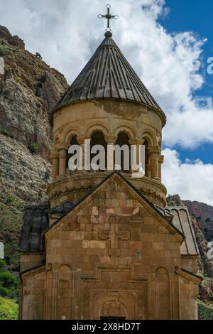 Areni, Armenien - 9. Mai 2024: Detail des Noravank-Klosters in Areni, Armenien. Stockfoto