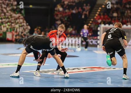 Hamburg, Hamburg, Deutschland. Mai 2024. JURI Knorr - Rhein-Neckar Loewen 10 in Aktion während des EHF Finals Männer 2024 Handball in Hamburg (Bild: © Mathias Schulz/ZUMA Press Wire) NUR REDAKTIONELLE VERWENDUNG! Nicht für kommerzielle ZWECKE! Stockfoto