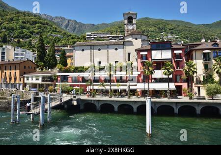 Die Kirche der Heiligen Peter und Paul in Brissago, Schweiz. Stockfoto