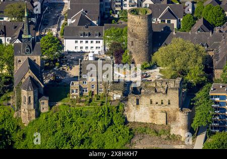 Luftbild, Burgruine Wetter, Burgturm, evang.-reformierte Kirche, Freiheit Wetter, Wetter, Ruhrgebiet, Nordrhein-Westfalen, Deutschland ACHTUNGxMINDESTHONORARx60xEURO *** Luftansicht, Burgruine Wetter, Burgturm, evangelisch reformierte Kirche, Freiheit Wetter, Wetter, Ruhrgebiet, Nordrhein-Westfalen, Deutschland ATTENTIONxMINDESTHONORARx60xEURO Stockfoto