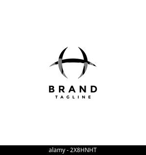 Logo-Vorlagenbuchstabe H mit sportlichem Design, das für Athleten, Gemeinschaften oder Sportfirmen geeignet ist. Stock Vektor