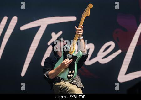 Alex Gaskarth von All Time Low tritt am 1. Tag des BottleRock Napa Valley auf der Napa Valley Expo am 24. Mai 2024 in Napa, Kalifornien auf. Foto: Chris Tuite/imageSPACE Stockfoto