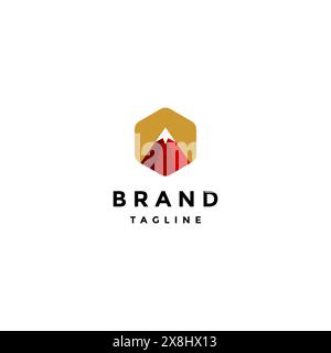 Der Höhepunkt der Kreativität wird mit einer Bleistiftspitze veranschaulicht, die einem Peak ähnelt. Logo Mit Bleistiftspitze In Mountain Peak-Form. Stock Vektor