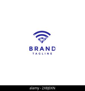 WLAN-Symbol in Form des Buchstabens a. Kleinbuchstaben ein Buchstabe mit drahtlosen Wellen, der für wlan-, Technologie- und Kommunikationsunternehmen geeignet ist. Stock Vektor