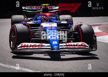 Monaco, Monaco. Mai 2024. Der japanische Fahrer Yuki Tsunoda des Visa Cash App RB Formel-1-Teams tritt beim dritten Training des Formel-1-Grand Prix von Monaco an. (Foto: Andreja Cencic/SOPA Images/SIPA USA) Credit: SIPA USA/Alamy Live News Stockfoto