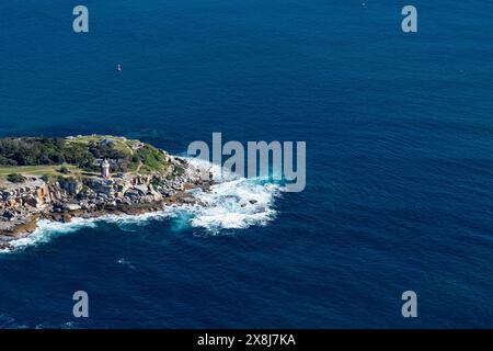 Blick auf die abgelegene Insel von oben Stockfoto