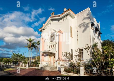 Der Cairns Masonic Temple ist ein ehemaliger Freimaurertempel in Cairns City, Queensland, der Mitte der 1930er Jahre erbaut wurde und heute im Besitz der katholischen Kirche ist Stockfoto