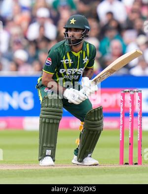 Edgbaston, Birmingham, Großbritannien. Mai 2024. 2. Mens Vitality T20 Cricket International, England gegen Pakistan; Fakhar Zaman aus Pakistan in Batting Action Credit: Action Plus Sports/Alamy Live News Stockfoto