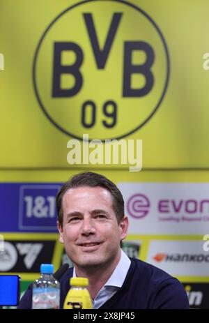 Dortmund, Deutschland. Mai 2024. firo: 15.05.2024, Fußball, 1.Liga, 1.Bundesliga, Saison 2023/2024, BVB, Borussia Dortmund, PK, Pressekonferenz, Präsentation von Lars Ricken, Lars Ricken, Managing Director Sport, Credit: dpa/Alamy Live News Stockfoto