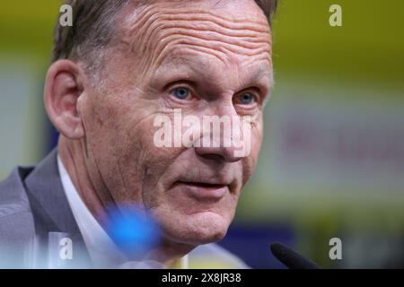 Dortmund, Deutschland. Mai 2024. firo: 15.05.2024, Fußball, 1.Liga, 1.Bundesliga, Saison 2023/2024, BVB, Borussia Dortmund, PK, Pressekonferenz, Präsentation von Lars Ricken, Hans-Joachim Watzke, Vorstandsvorsitzender BVB/dpa/Alamy Live News Stockfoto