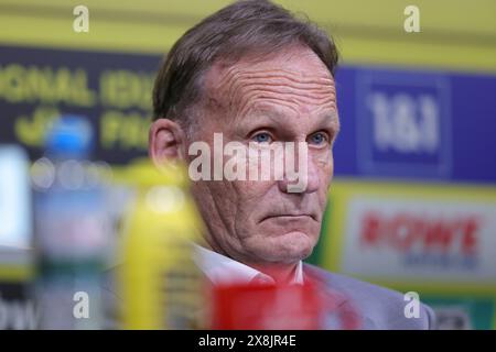 Dortmund, Deutschland. Mai 2024. firo: 15.05.2024, Fußball, 1.Liga, 1.Bundesliga, Saison 2023/2024, BVB, Borussia Dortmund, PK, Pressekonferenz, Präsentation von Lars Ricken, Hans-Joachim Watzke, Vorsitzender des BVB-Vorstands, Portrait Credit: dpa/Alamy Live News Stockfoto