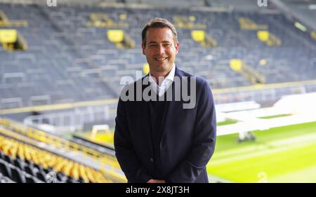 Dortmund, Deutschland. Mai 2024. firo: 15.05.2024, Fußball, 1. Liga, 1. Bundesliga, Saison 2023/2024, BVB, Borussia Dortmund, PK, Pressekonferenz, Präsentation von Lars Ricken, Lars Ricken, Managing Director of Sport, in SIGNAL IDUNA PARK/dpa/Alamy Live News Stockfoto