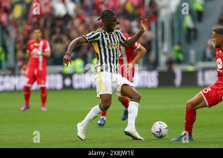 Samuel Iling Junior des Juventus FC während des Spiels zwischen Juventus FC und AC Monza am 25. Mai 2024 im Allianz Stadium in Turin, Italien. Stockfoto