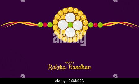 Happy Raksha Bandhan Indian Festival Rakhi Banner. Grußkarte Einladungsdesign Webdesign. Vektorabbildung. Stock Vektor