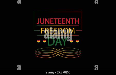 Zur Feier des Juneteenth Freedom Day mit Creative Flag Design Stock Vektor