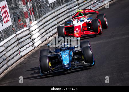 07 CRAWFORD Jak (usa), DAMS Lucas Oil, Dallara F2 2024, Action während der 5. Runde der FIA Formel 2 Meisterschaft 2024 vom 23. Bis 26. Mai 2024 auf dem Circuit de Monaco, in Monaco - Foto Eric Alonso / DPPI Stockfoto