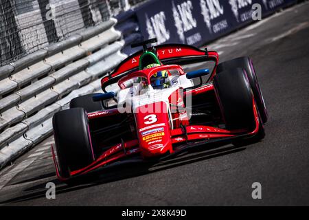 03 BEARMAN Oliver (gbr), Prema Racing, Dallara F2 2024, Action während der 5. Runde der FIA Formel 2 Meisterschaft 2024 vom 23. Bis 26. Mai 2024 auf dem Circuit de Monaco, in Monaco - Foto Eric Alonso / DPPI Stockfoto