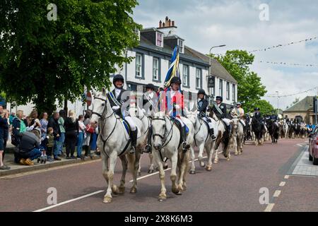 Reiter. Penicuik auf Parade. High Street, Penicuik, Midlothian, Schottland Stockfoto