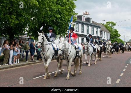 Reiter. Penicuik auf Parade. High Street, Penicuik, Midlothian, Schottland Stockfoto