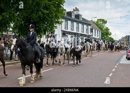 Reiter. Penicuik auf Parade. High Street, Penicuik, Midlothian, Schottland Stockfoto