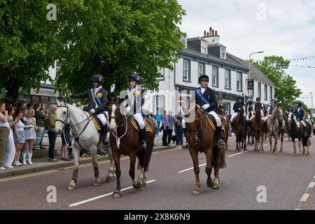 Reiter. Penicuik auf Parade. High Street, Penicuik, Midlothian, Schottland Stockfoto