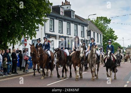 Reiter. Penicuik auf Parade. High Street, Penicuik, Midlothian, Schottland Stockfoto