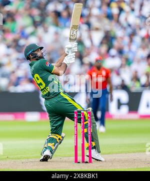 Fakhar Zaman schlug für Pakistan in der zweiten Vitality T20 International zwischen England und Pakistan Stockfoto