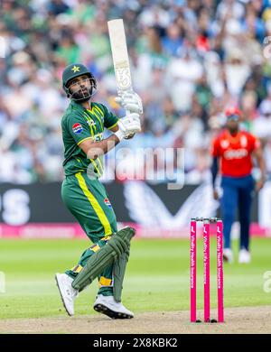 Fakhar Zaman schlug für Pakistan in der zweiten Vitality T20 International zwischen England und Pakistan Stockfoto