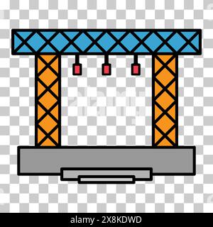 Bühnenbild-Konstruktionen-Symbol, Web-Rahmen Podium-Zeichen, zeigen Design Vektor-Illustration. Stock Vektor