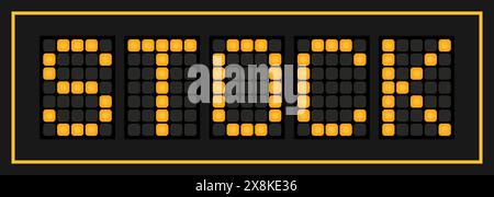 Orangefarbenes LED-Banner im Wortbestand auf schwarzem Hintergrund Stock Vektor