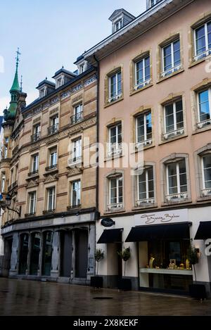 Fußgängerzone Grand-Rue in Luxemburg. Stockfoto