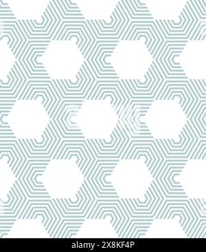 Abstraktes geometrisches Muster mit Streifen, Linien. Ein nahtloser Vektorhintergrund. Weiße und blaue Verzierung Stock Vektor
