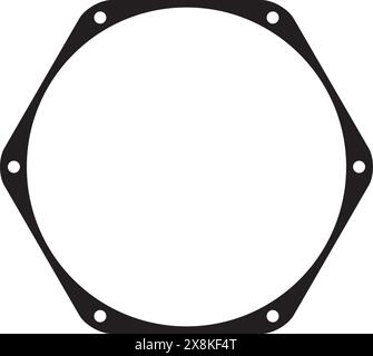 Industrierahmen Mit Runder Dichtung. Ideal für Vintage-Label- oder Logodesigns. Stock Vektor