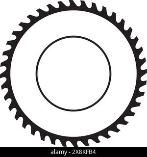 Runde Kreissäge, Industrieller Rahmen. Ideal für Vintage-Label- oder Logodesigns. Stock Vektor
