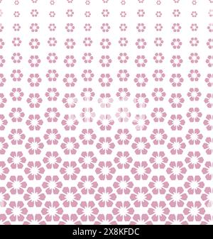 Geometrisches Blumenmuster. Vektorhintergrund. Weißes und rosafarbenes Ornament Stock Vektor