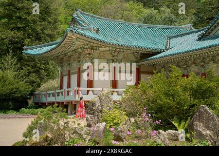 Pohyeon-sa in Myohyang-san, Nordkorea, ein großer Museumskomplex koreanischer Kultur Stockfoto