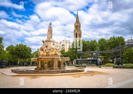 Fontaine Pradier und Park in Nimes View, Südfrankreich Stockfoto