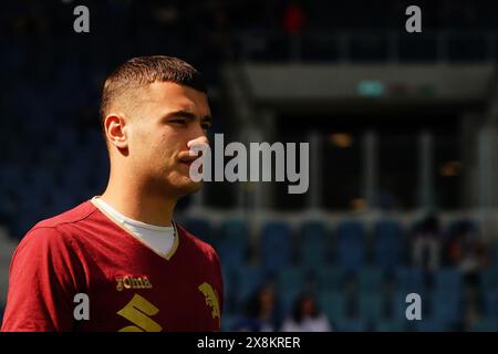 Alessandro Buongiorno (FC Turin) während der Spielfeldkontrolle vor dem Fußballspiel der Serie A zwischen Atalanta und Turin im Gewiss-Stadion in Norditalien - Sonntag, den 26. Mai 2024. Sport - Fußball . (Foto: Spada/LaPresse) Credit: LaPresse/Alamy Live News Stockfoto