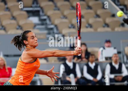 Paris, Frankreich. Mai 2024. Tennis: Grand Slam/WTA Tour - French Open, Damen Singles, 1. Runde, Lys (Hamburg) - Garcia (Frankreich). Caroline Garcia in Aktion. Frank Molter/dpa/Alamy Live News Stockfoto