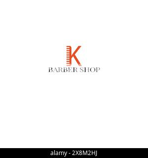 Buchstabe K Schere und Haarkamm Stylist Logo Design Vektor Icon Grafik Emblem Illustration Stock Vektor