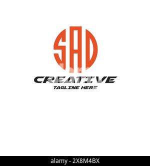 SAD Letter Initial Logo Design Template Vektor Illustration Stock Vektor