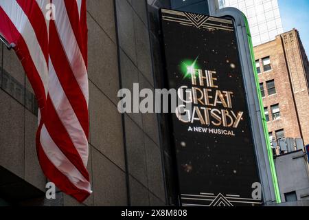 „The Great Gatsby“ Marquee am Broadway Theatre, New York City, USA 2024 Stockfoto