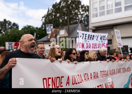 Galicien, Spanien. 26. Mai 2024, Palas de Rey, Lugo, EspaÃ±a: Demonstration gegen die Zellstofffabrik Altri in Palas de Rey, Provinz Lugo in Galicien, Spanien (Foto: © Elena Fernandez/ZUMA Press Wire) NUR REDAKTIONELLE VERWENDUNG! Nicht für kommerzielle ZWECKE! Quelle: ZUMA Press, Inc./Alamy Live News Stockfoto