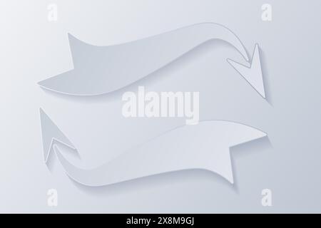 PaperCut graue weiße Informationspfeile. Stock Vektor