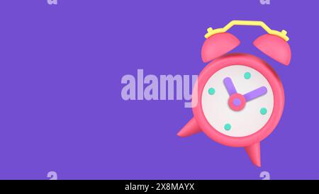 Wecker altmodische Vintage Morning Ring Glöckchen Erinnerung 3D Icon Set realistische Vektor Illustration. Timer zum Aufwachen und Schlafen antike Uhr t Stock Vektor