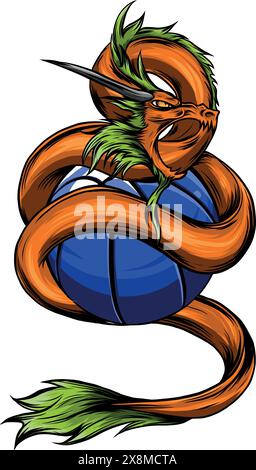 Zeichnung eines bunten Drachen-Vektordesigns Stock Vektor