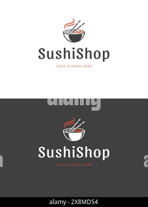 Sushi Restaurant Logo Vorlage Vektor Illustration. Japanisches Essen, Nudelsilhouette. Stock Vektor