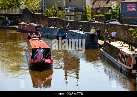 Skipton, Stadtzentrum von North Yorkshire, Leeds und Liverpool Canal Stockfoto